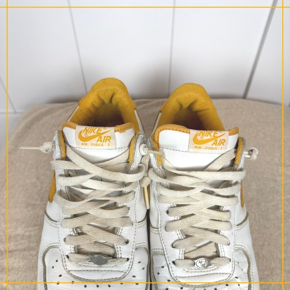 Vintage Y2K Nike Air Force 1 Low White Canyon Gold Mens 11.5‎ Sneakers 2002 - Picture 11 of 14